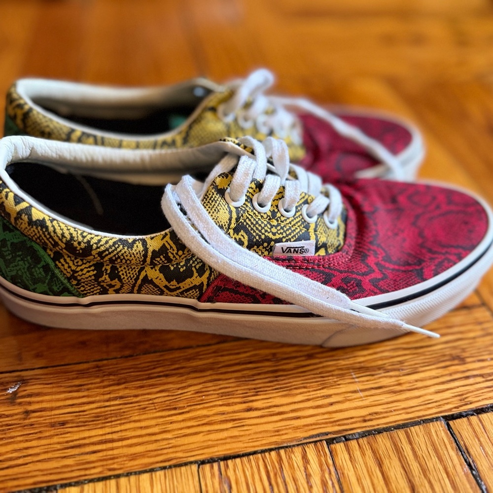 Vans Red, Yellow, and Green Athletic Shoes